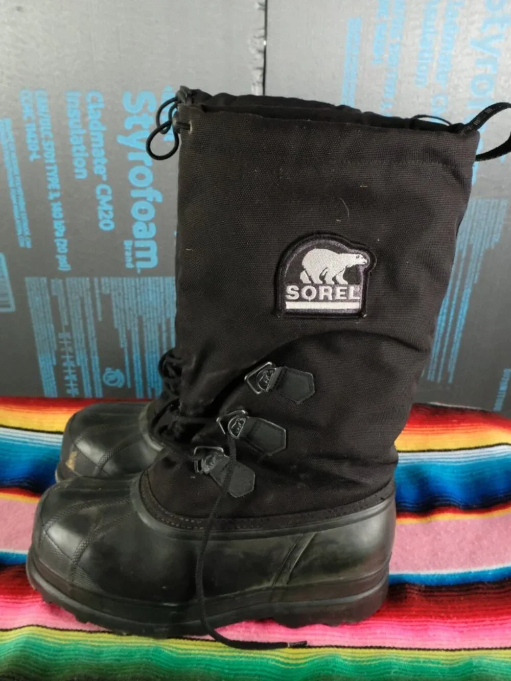 Sorel Winter Boots Womens 10 Black Glacier Insulated Retro - Picture 4 of 10